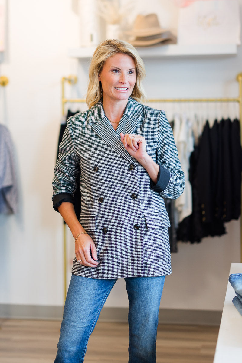 FINAL SALE Anthony Jacket in Black/White Herring