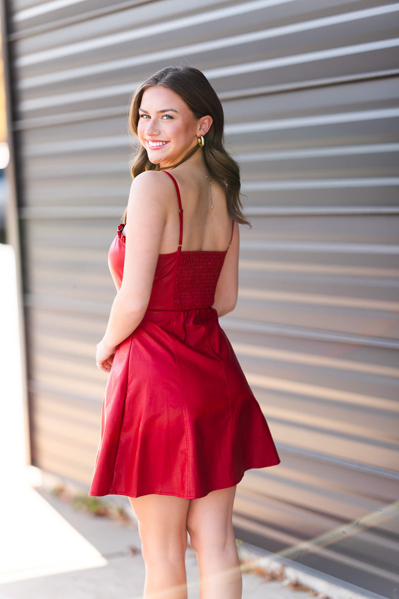 FINAL SALE Ruby Cutout Mini Dress in Red