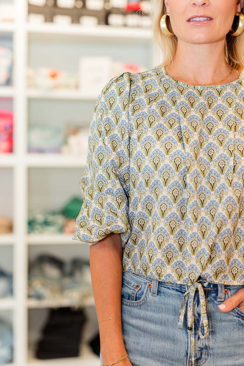 FINAL SALE Jewel Neck Blouse
