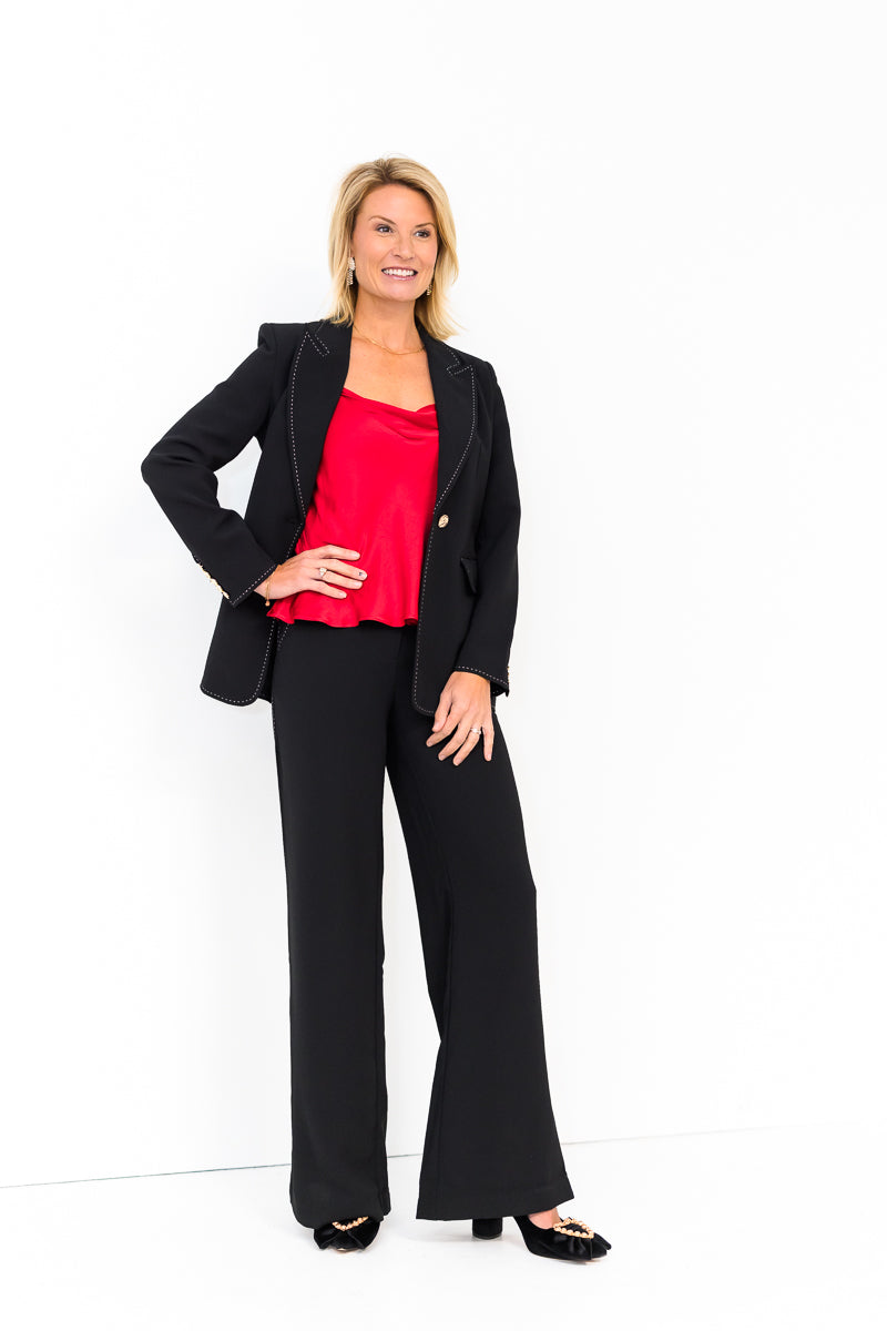 FINAL SALE Thea Solid Top in Ruby Red