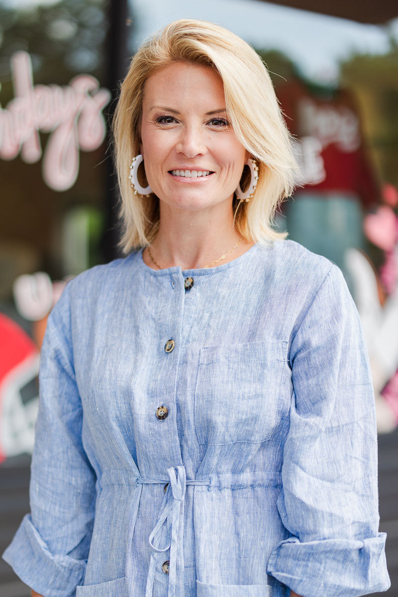 FINAL SALE The Mason Dress in Denim Linen