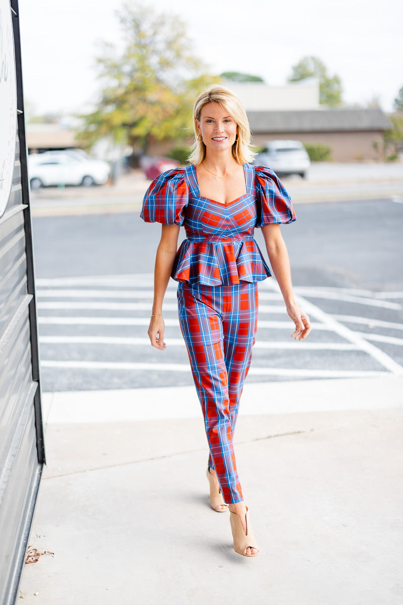 FINAL SALE Carson Pant in Stretch Plaid