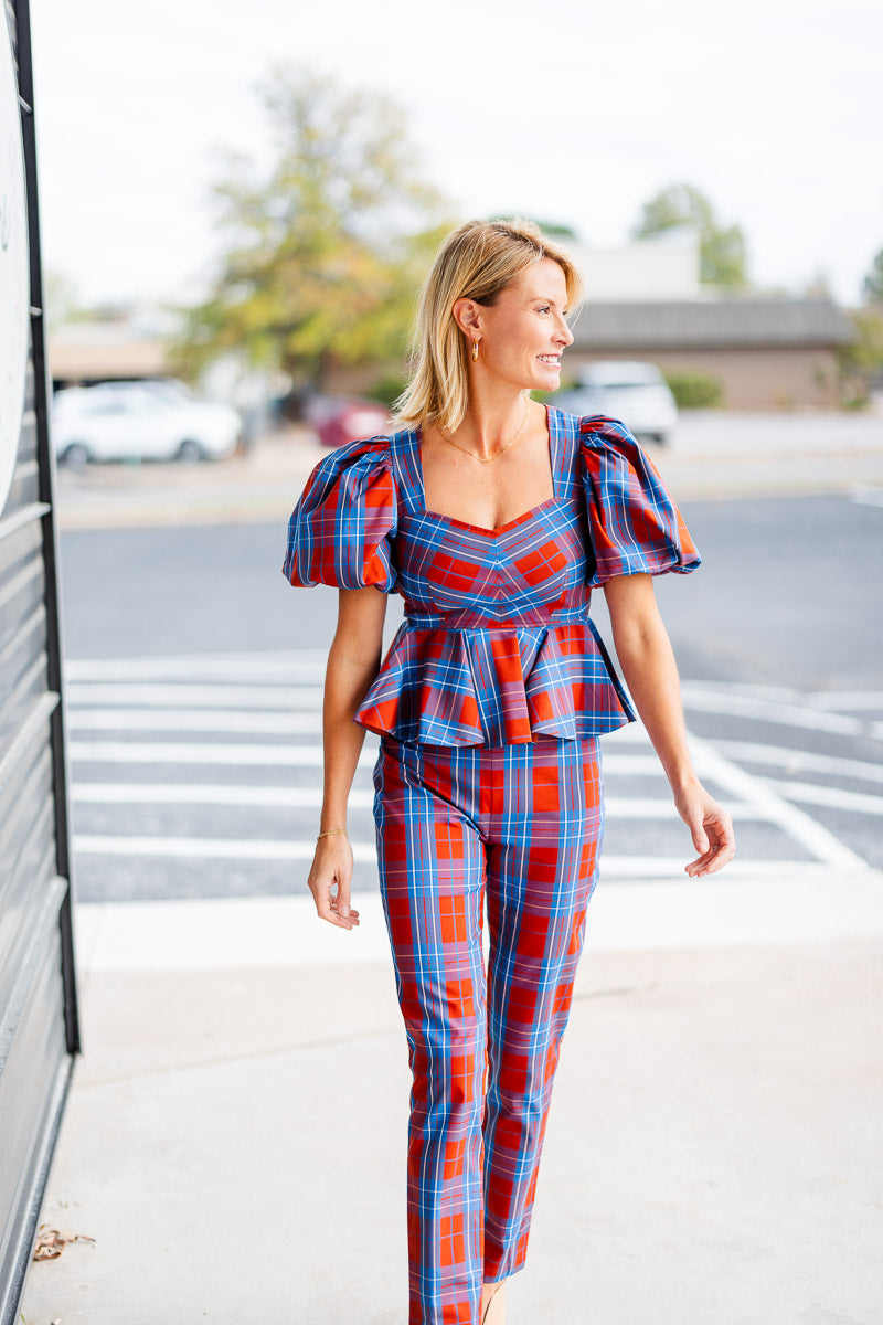 FINAL SALE Carson Pant in Stretch Plaid