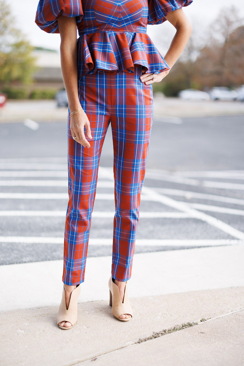 FINAL SALE Carson Pant in Stretch Plaid