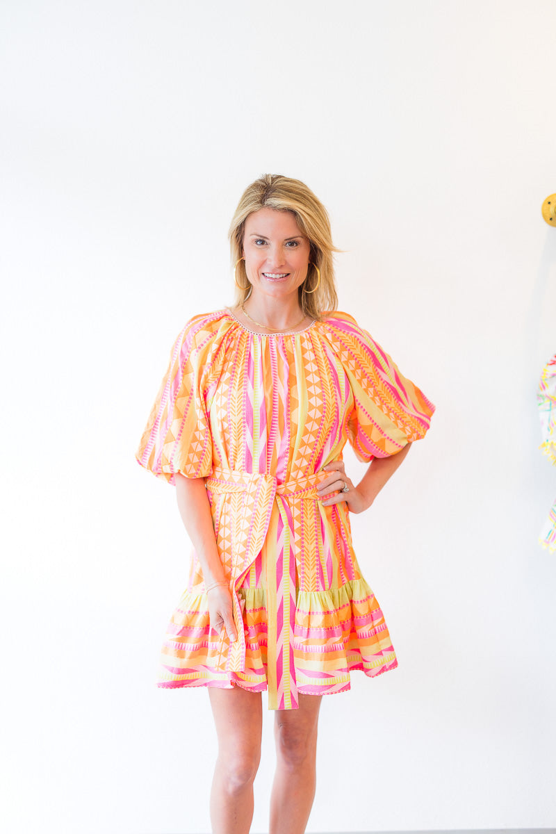 Thea Dress in Pink Driveway