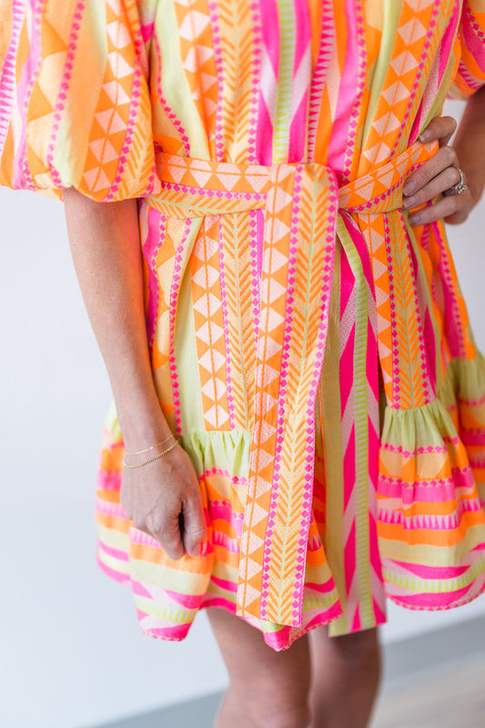 FINAL SALE Thea Dress in Pink Driveway