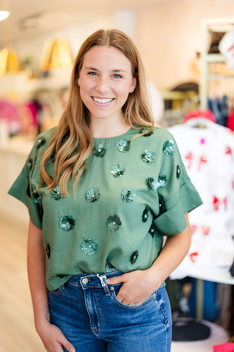 FINAL SALE Juni Top in Ivy