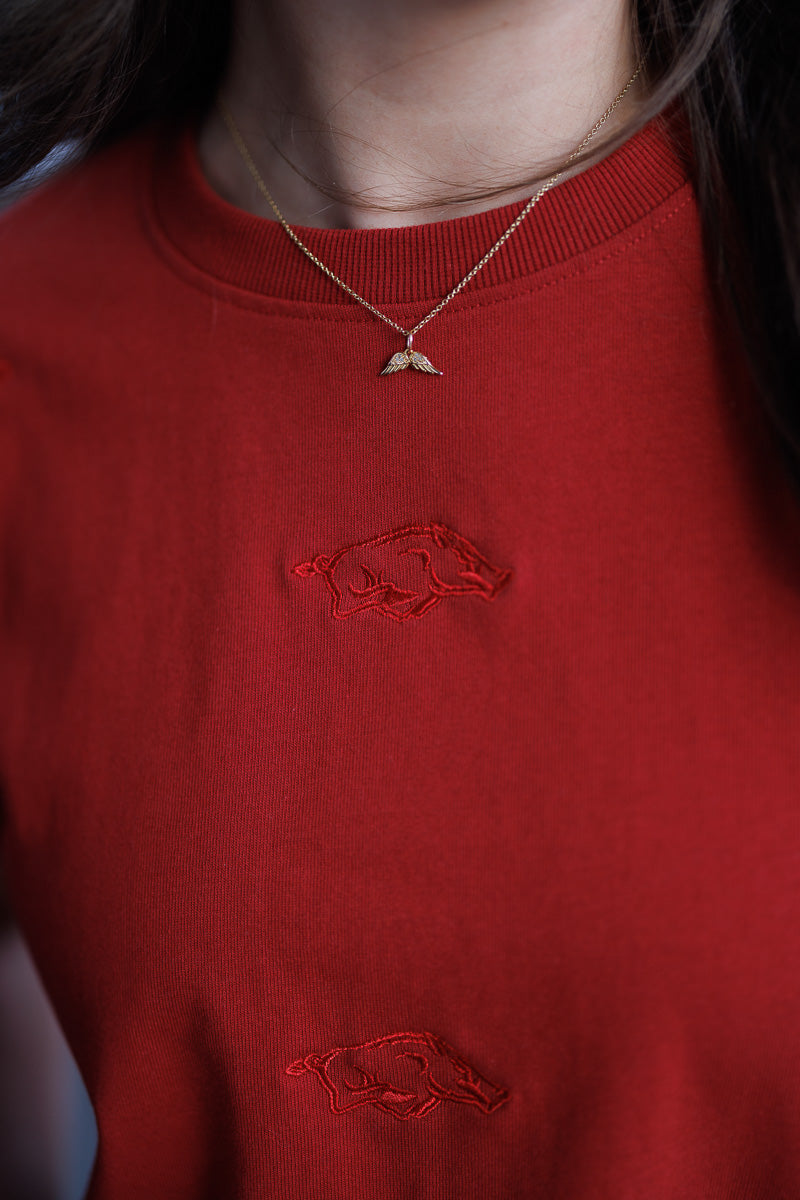 Arkansas Heavyweight Crop Tee