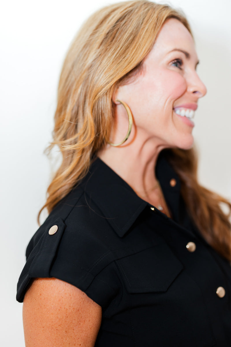 FINAL SALE Mae Belted Jumpsuit in Noir