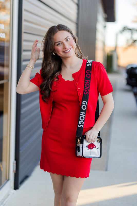 Scalloped Button Down Cardigan Top