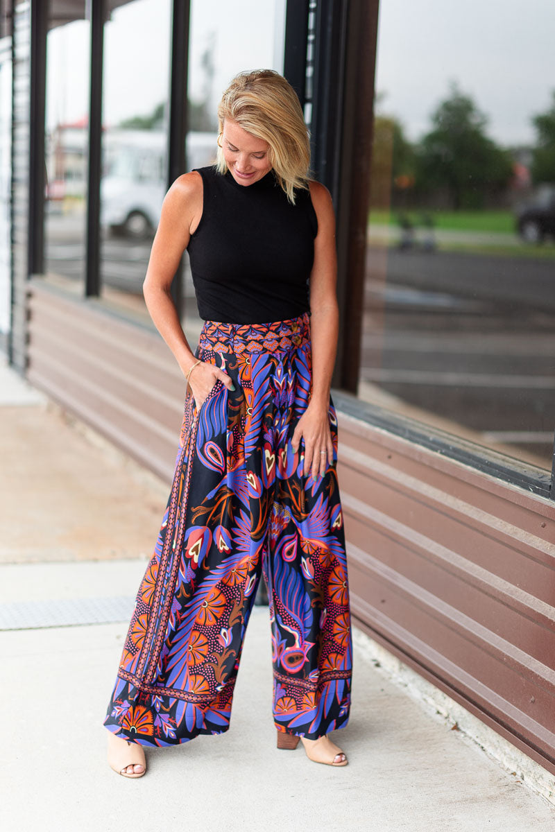 FINAL SALE Heart Forest Pants in Black