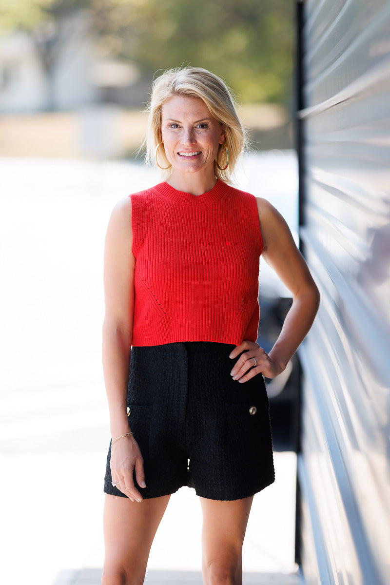 FINAL SALE Julia Tweed Shorts in Black
