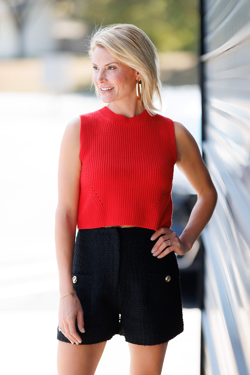FINAL SALE Julia Tweed Shorts in Black