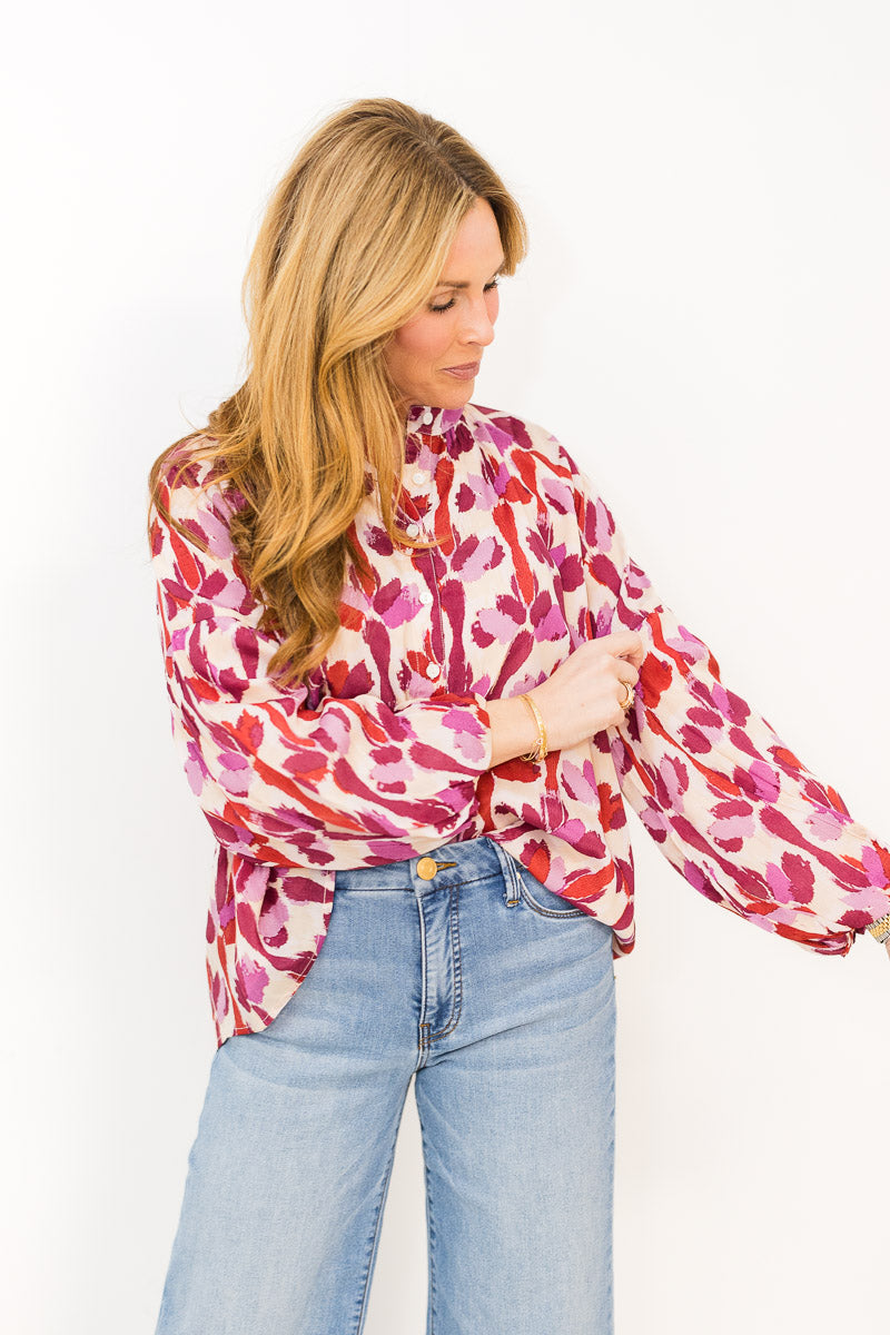 FINAL SALE Emory Top in Moody Palm Amethyst