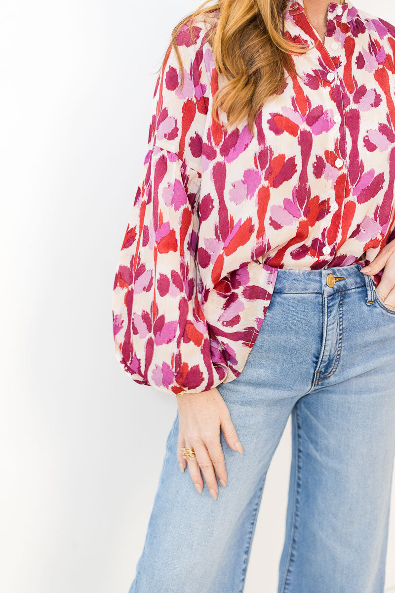 FINAL SALE Emory Top in Moody Palm Amethyst