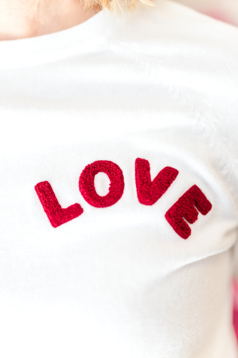FINAL SALE Love Sweater in White