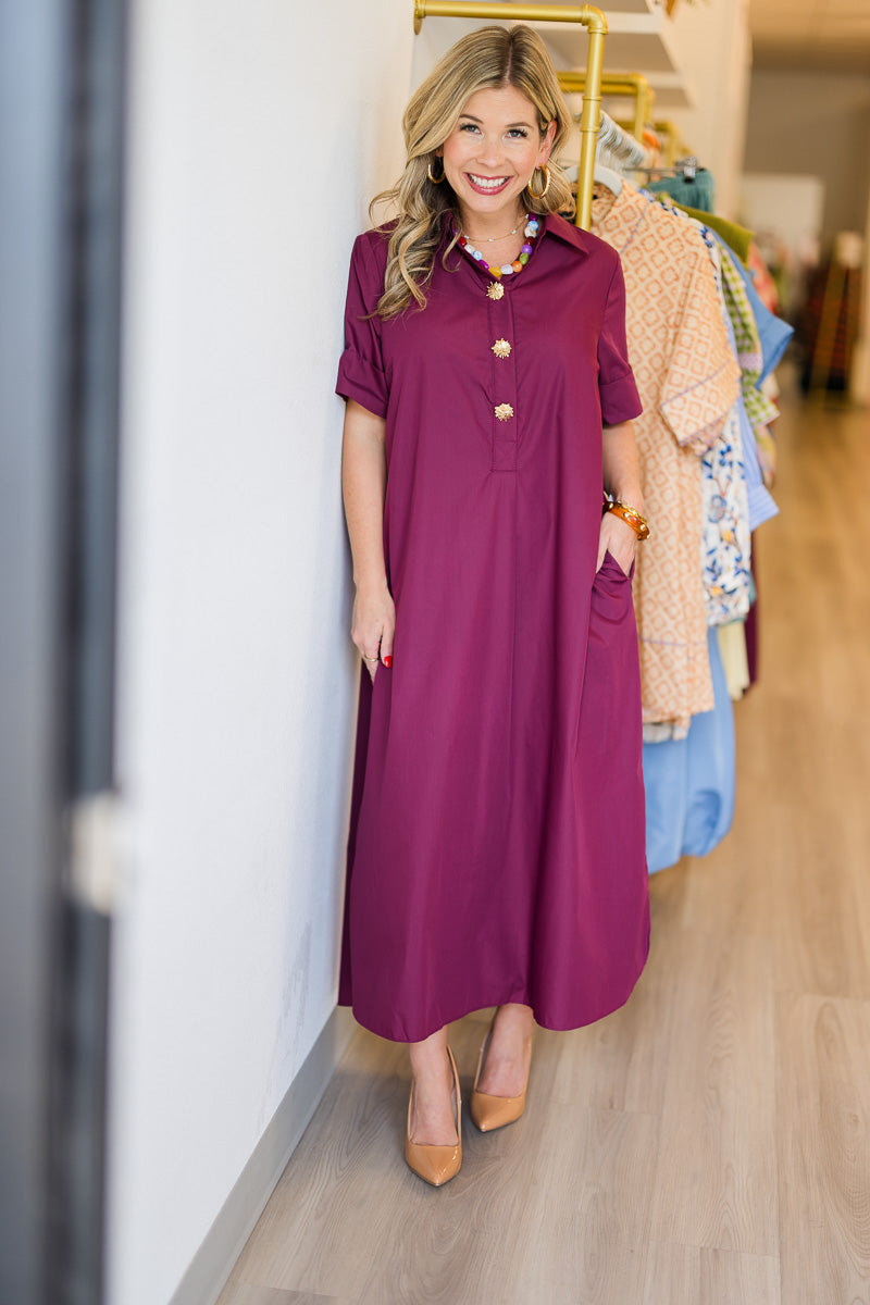 Lunaria Maxi Dress in Wine