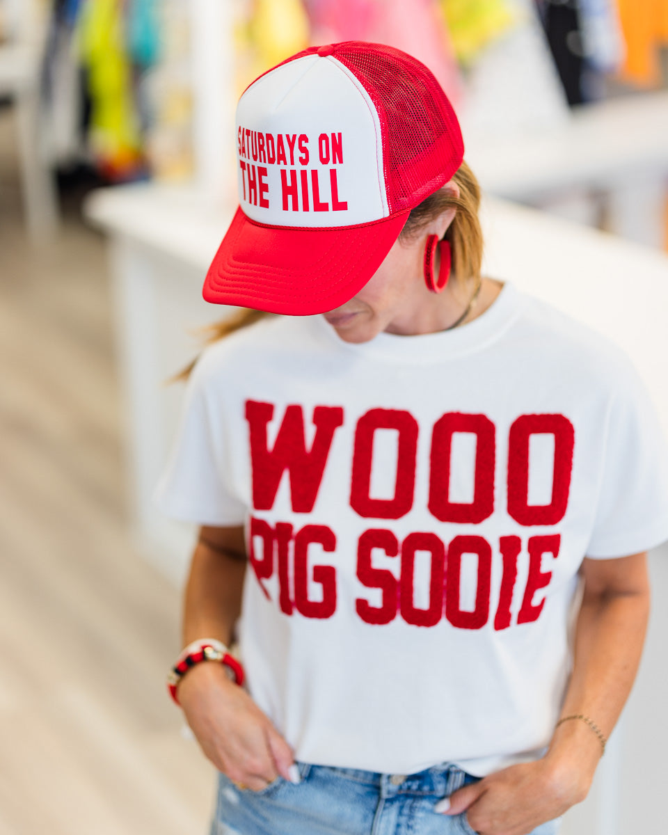Saturdays on the Hill Trucker in Red