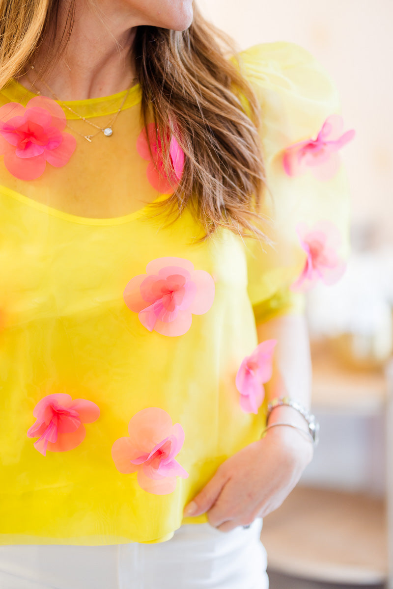 FINAL SALE Bella Top in Garden Party