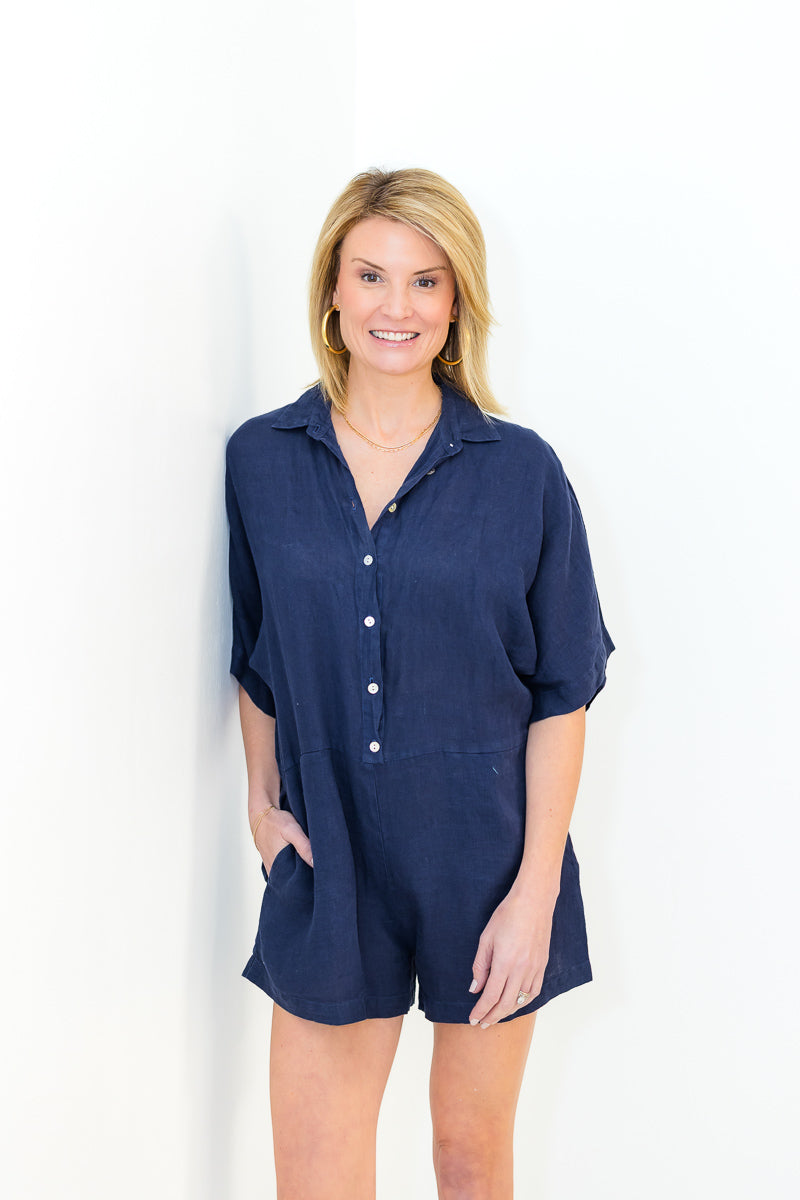 FINAL SALE Maia Playsuit in Navy