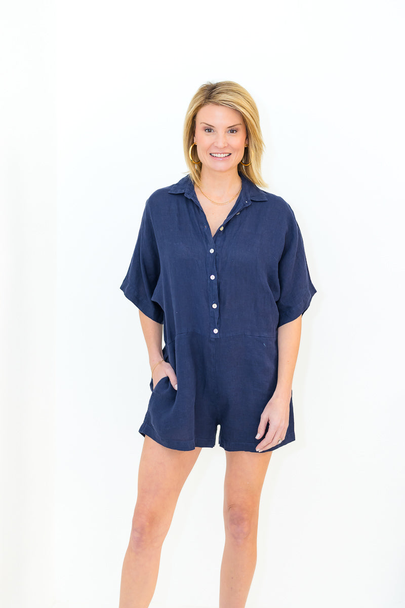 FINAL SALE Maia Playsuit in Navy