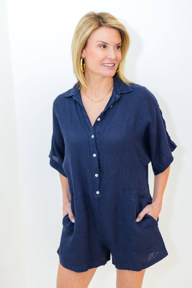 FINAL SALE Maia Playsuit in Navy