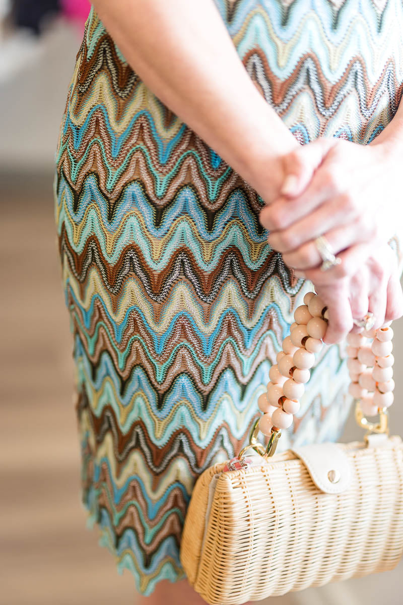 FINAL SALE Serena Dress in Blue Crochet