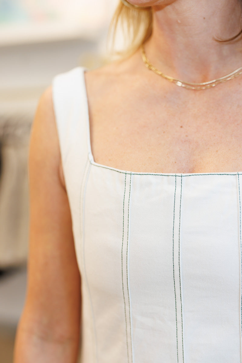 FINAL SALE Ashley Dress in Ivory Denim