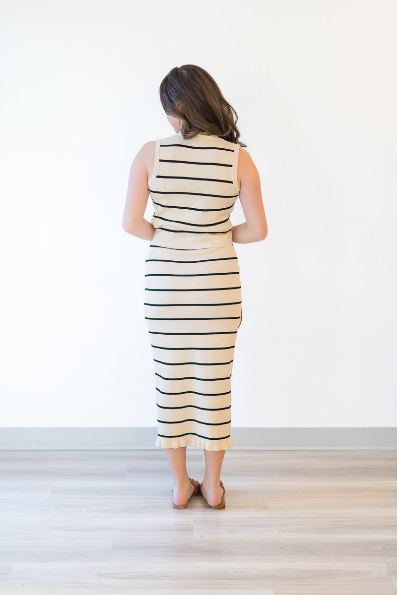 Isabella Vest in Sand Stripe