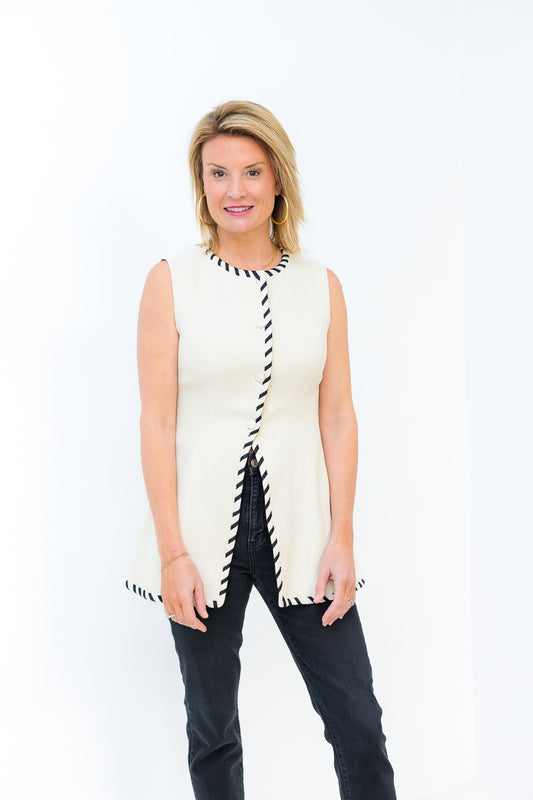 FINAL SALE Taylor Vest in Ivory