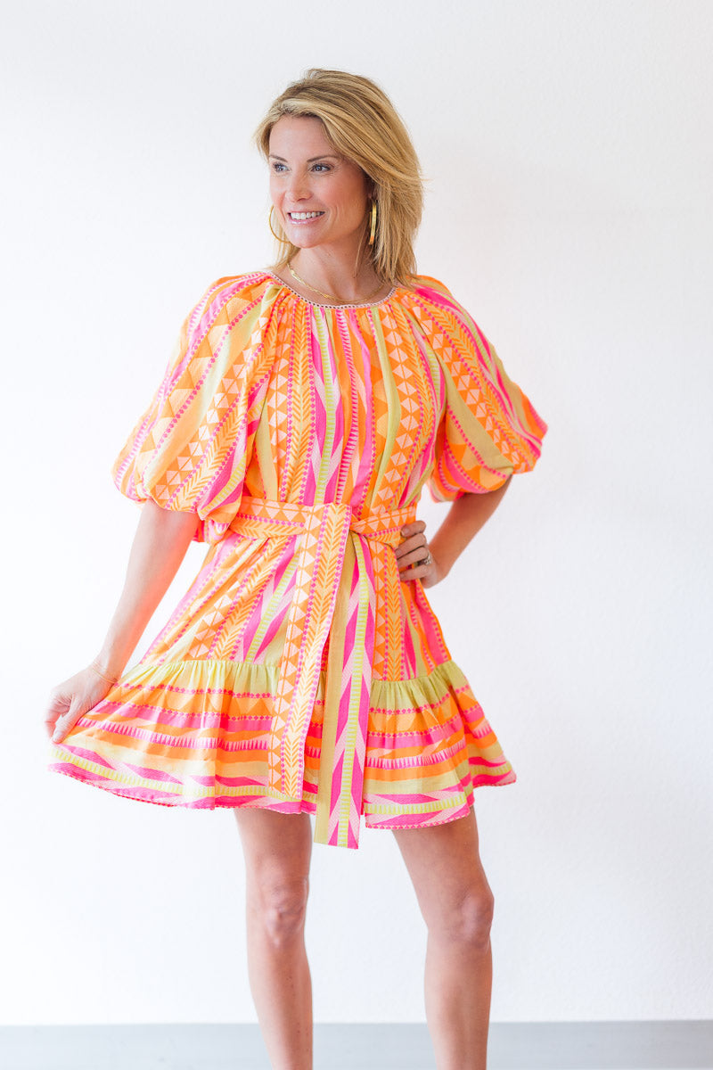 Thea Dress in Pink Driveway