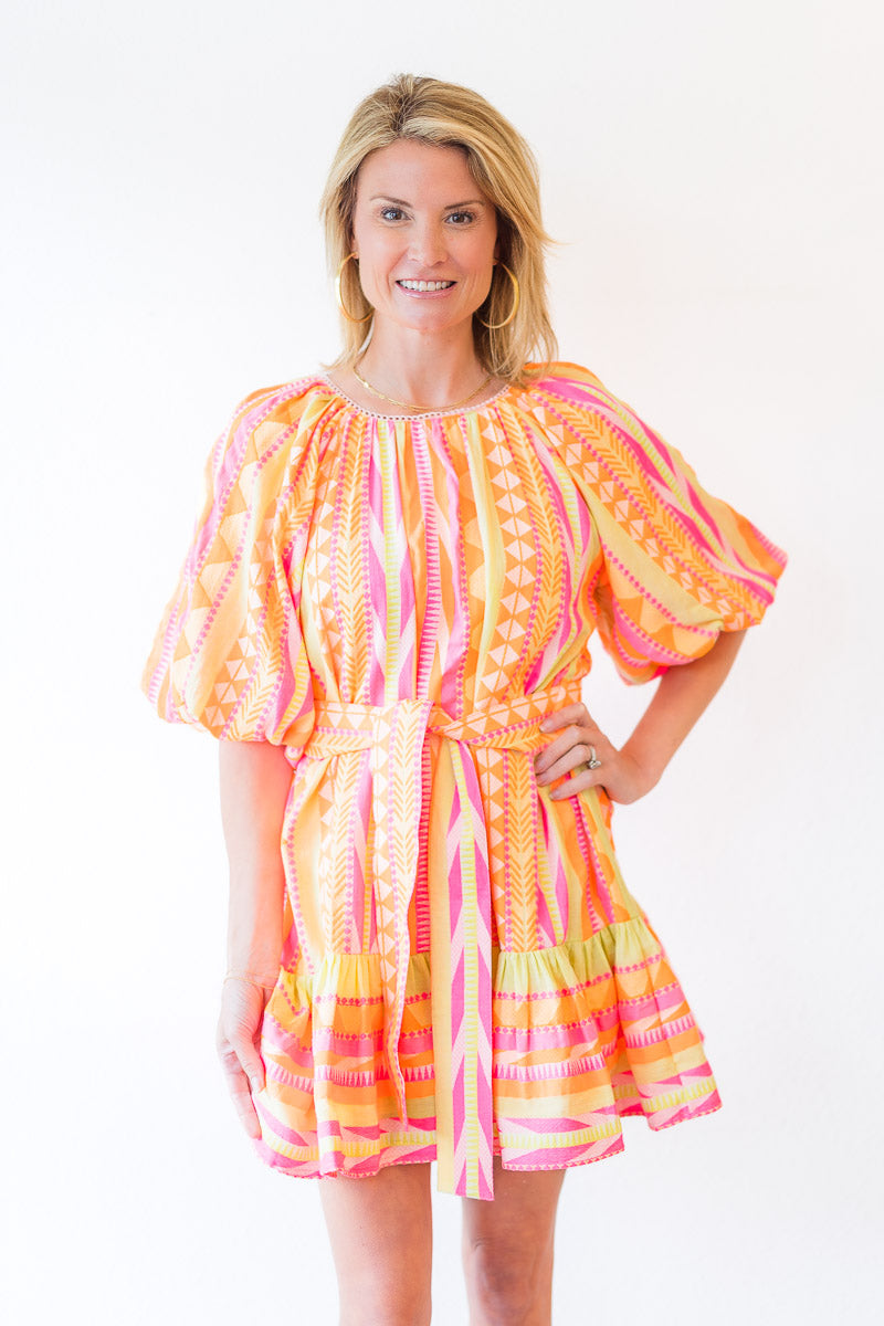 Thea Dress in Pink Driveway