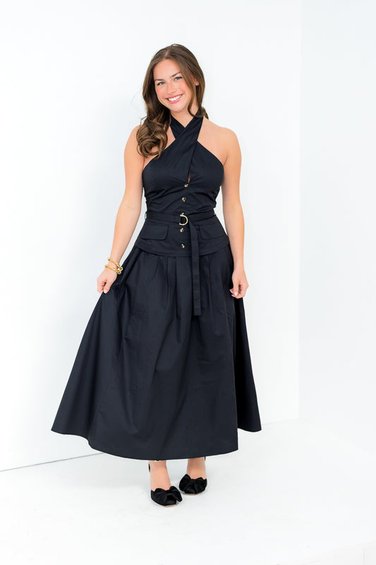 FINAL SALE Coral Dress in Black