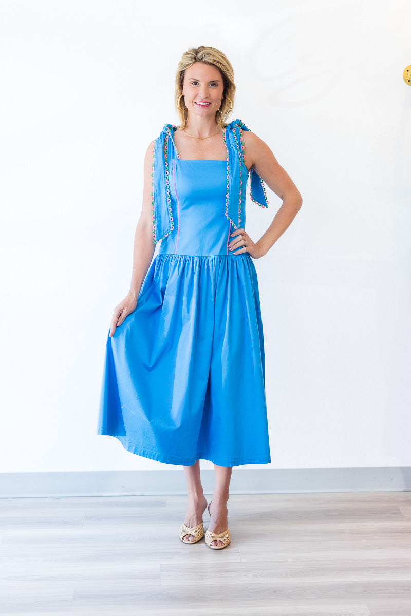 FINAL SALE Anna Kate Dress In Riviera Blue