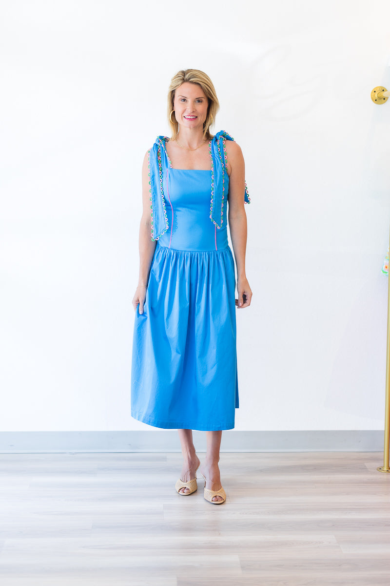 FINAL SALE Anna Kate Dress In Riviera Blue