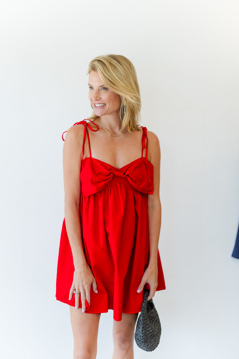 Sleeveless Game Day Mini Dress in Red