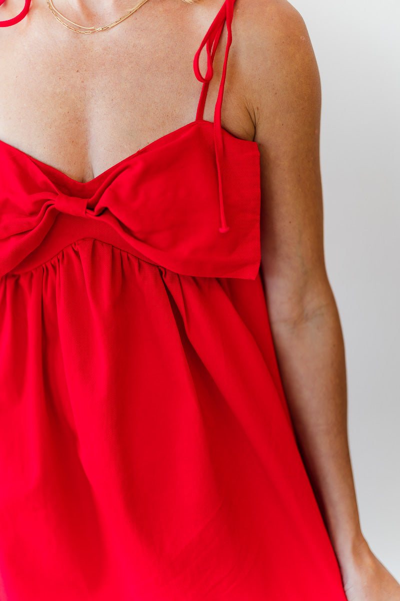 Sleeveless Game Day Mini Dress in Red