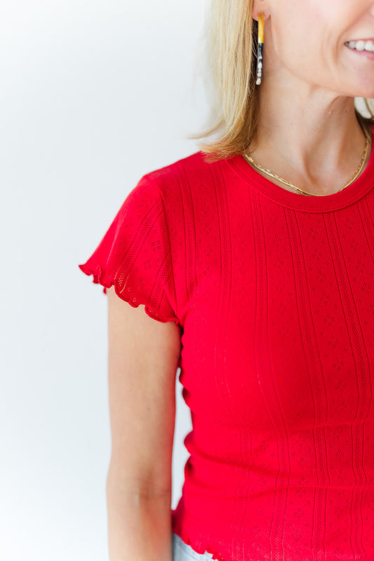 FINAL SALE Lily Baby Tee in Cherry