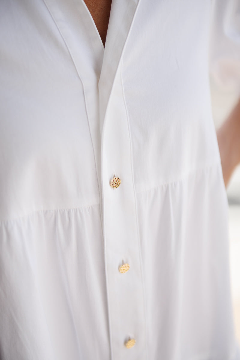 Sadie Dress in White Cotton