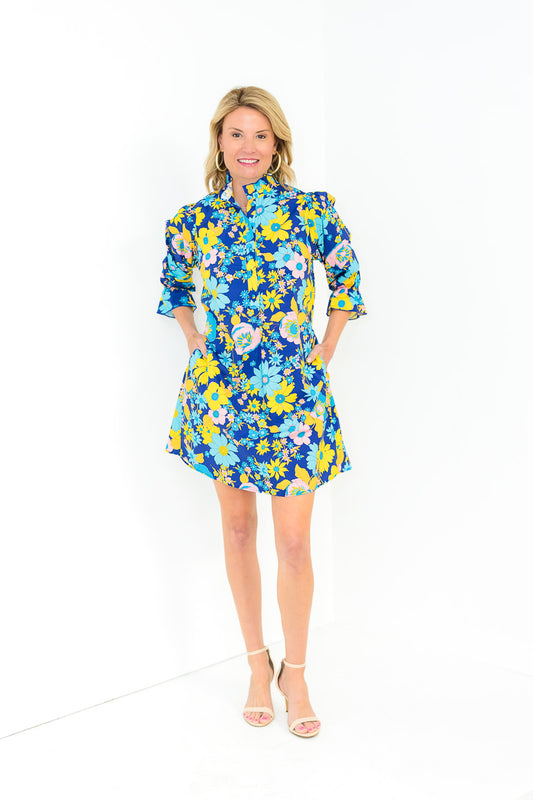 FINAL SALE Adelina Dress in Cheery Blue