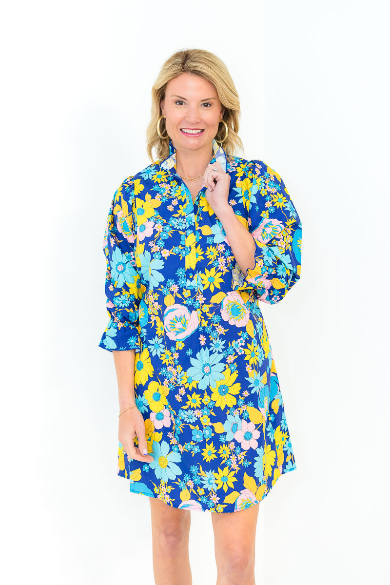 FINAL SALE Adelina Dress in Cheery Blue