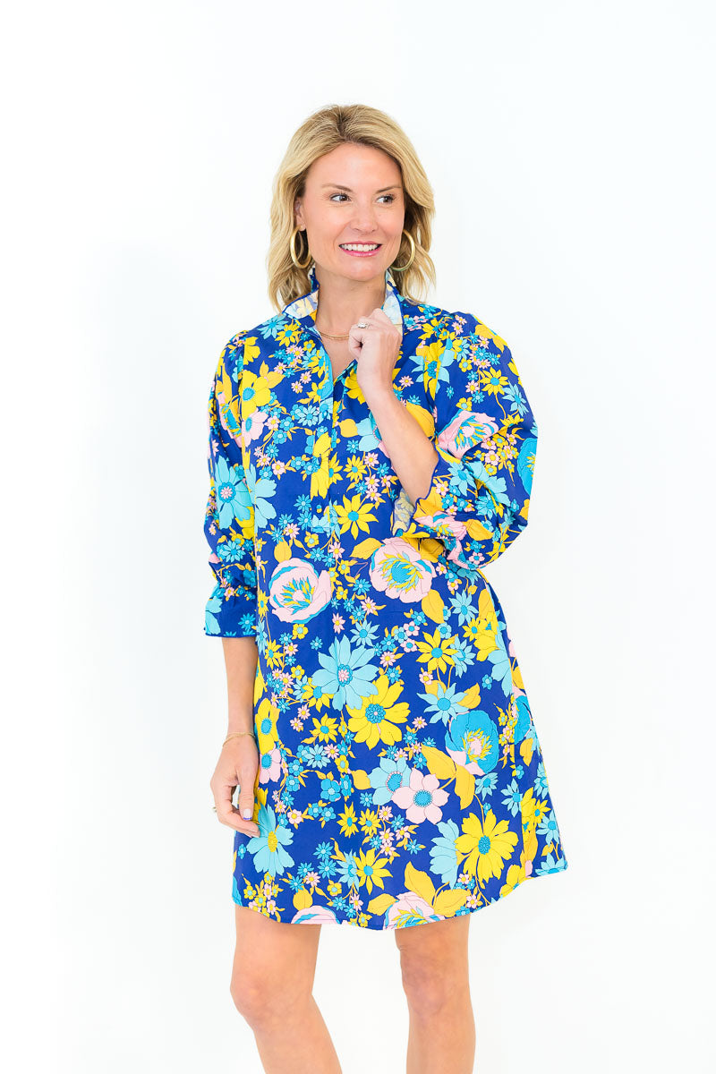FINAL SALE Adelina Dress in Cheery Blue
