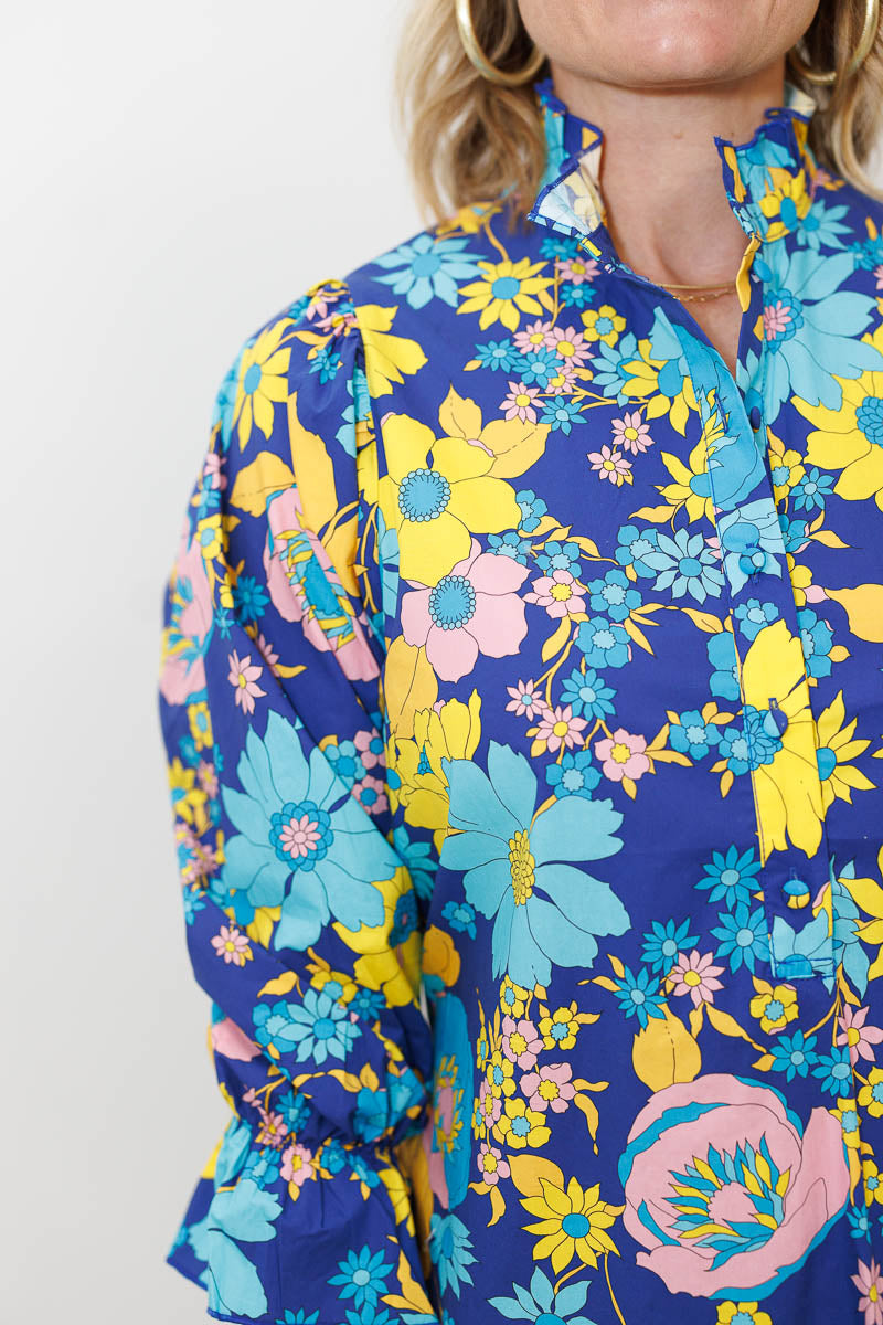 FINAL SALE Adelina Dress in Cheery Blue