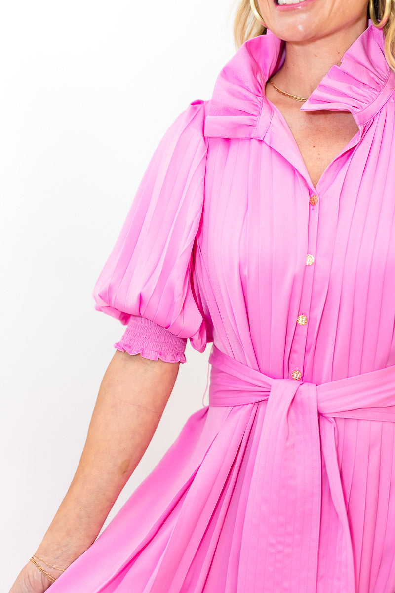 Rowan Dress in Fuchsia Pink