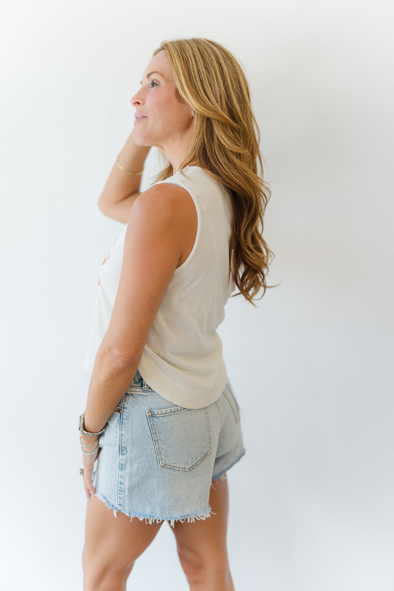 Ribbon & Football Game Day Sleeveless Top