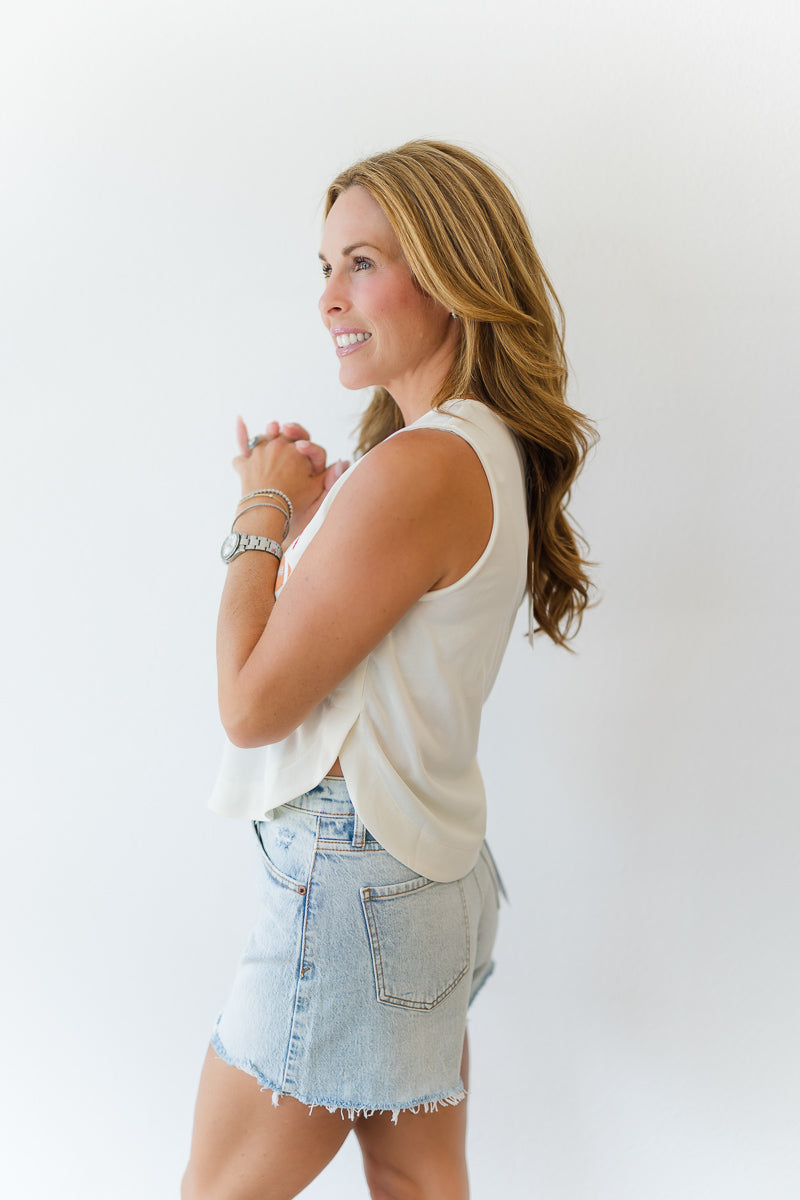 Ribbon & Football Game Day Sleeveless Top