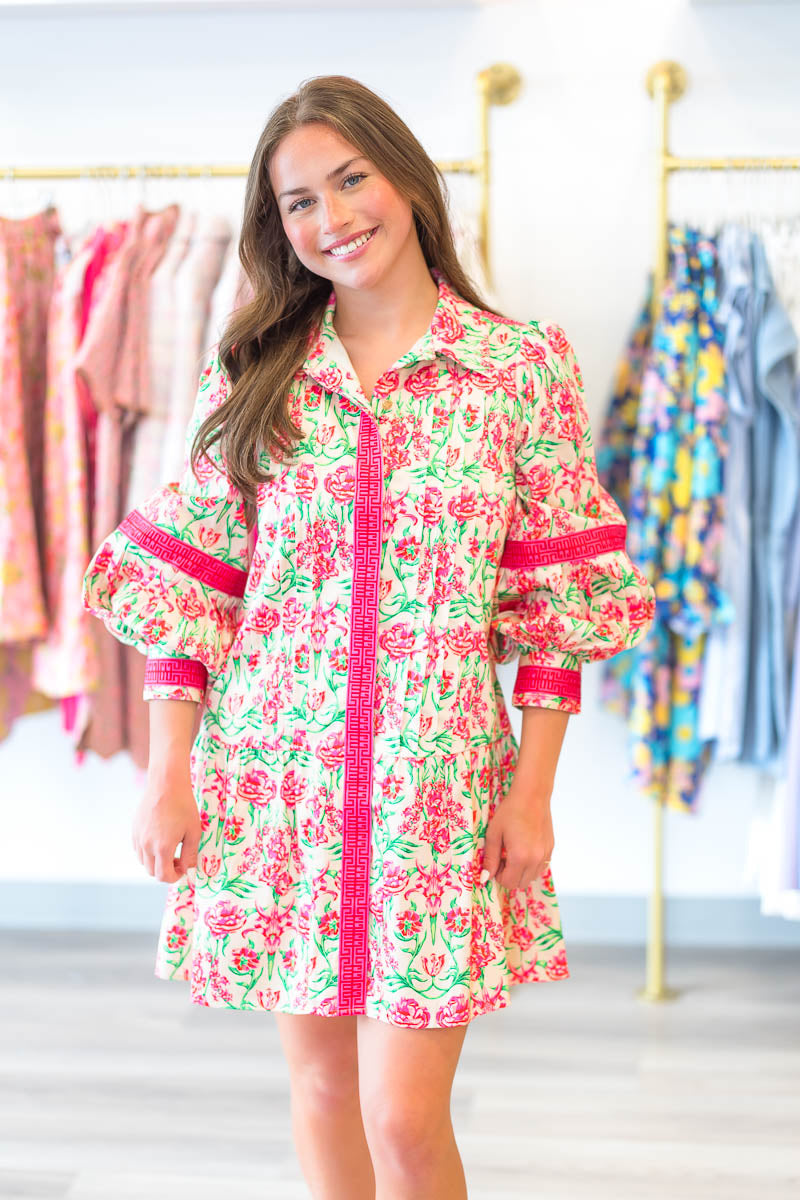 FINAL SALE Delany Dress in Garden Cheetah