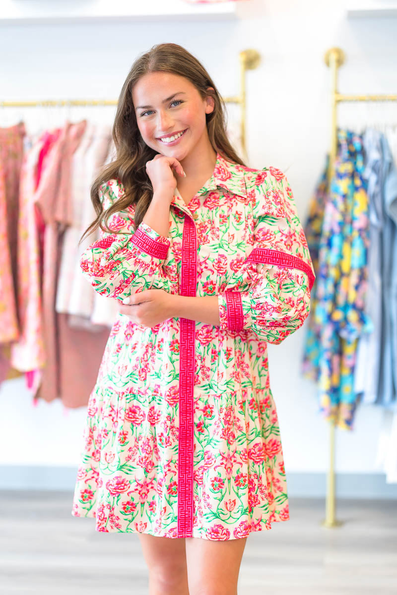 FINAL SALE Delany Dress in Garden Cheetah