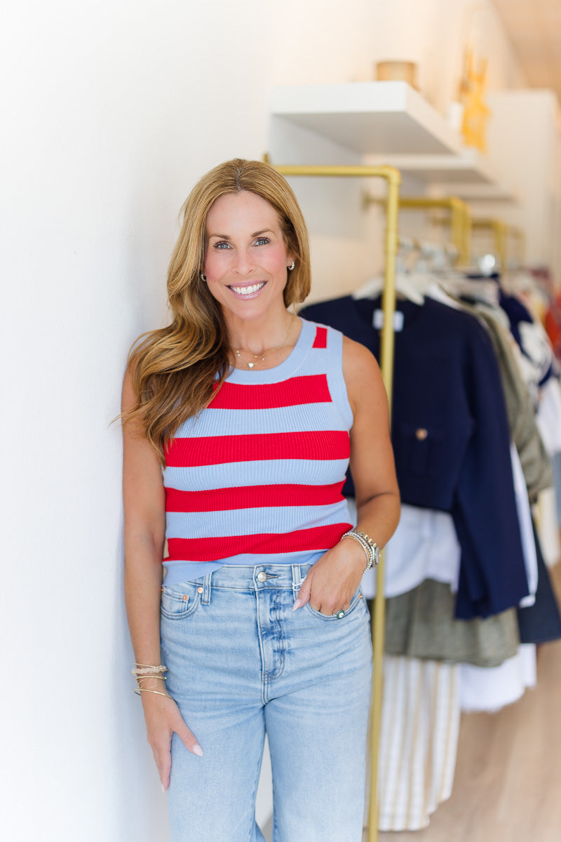 Flirty Top in Stripe Berry