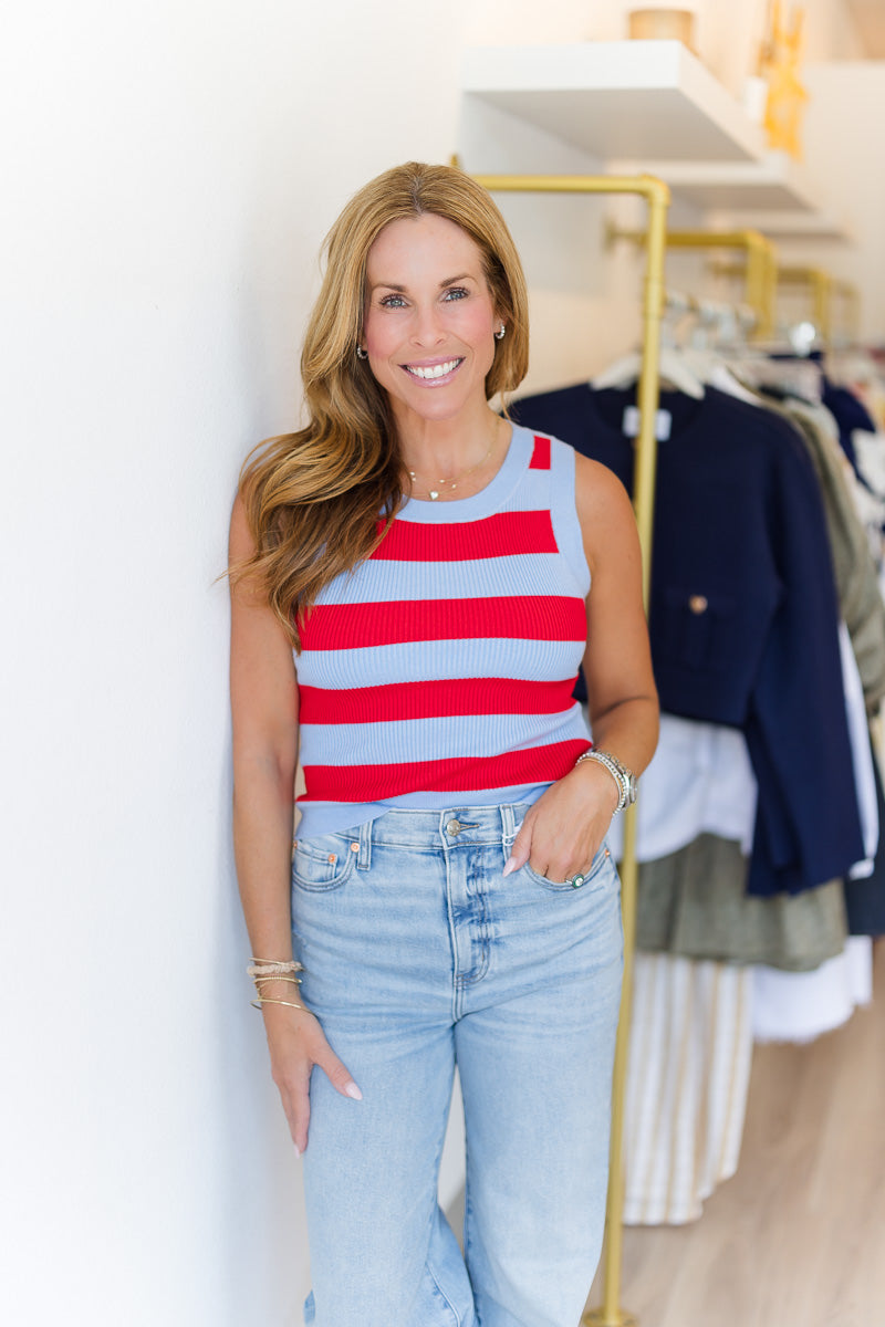 Flirty Top in Stripe Berry